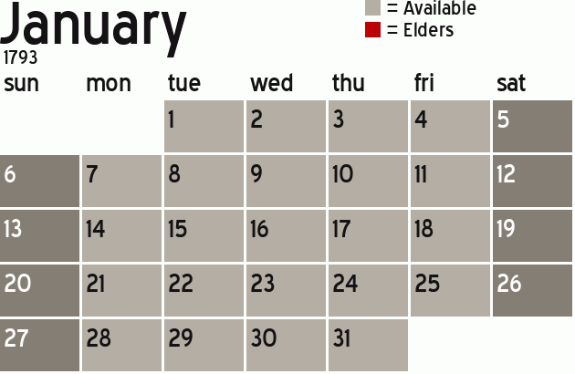 Missionary Dinner Calendar