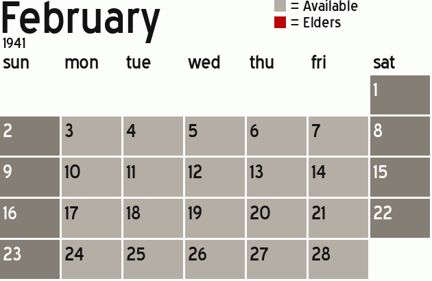 Missionary Dinner Calendar