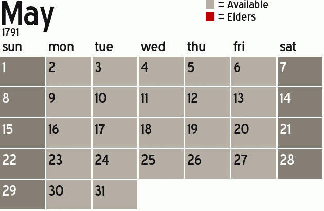Missionary Dinner Calendar