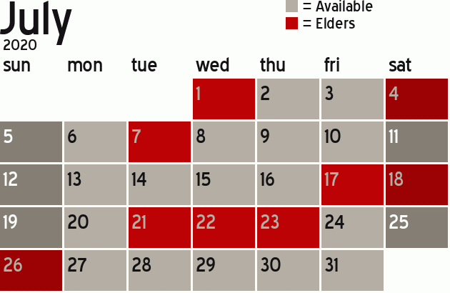 Missionary Dinner Calendar