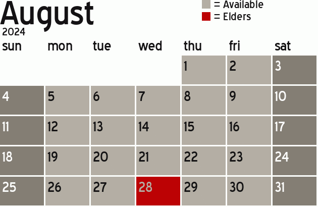 Missionary Dinner Calendar