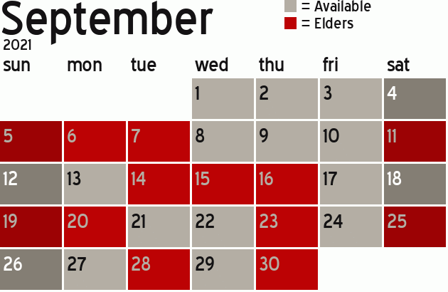 Missionary Dinner Calendar