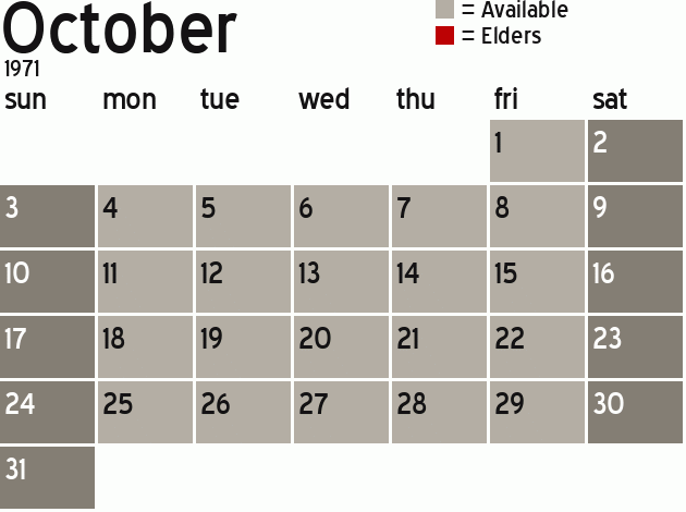 Missionary Dinner Calendar